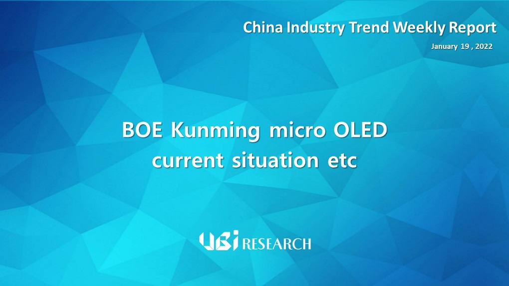 BOE Kunming micro OLED current situation etc.