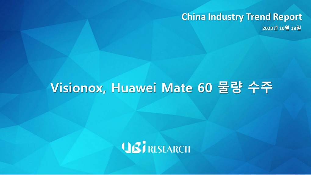 Visionox, Huawei Mate 60 물량 수주