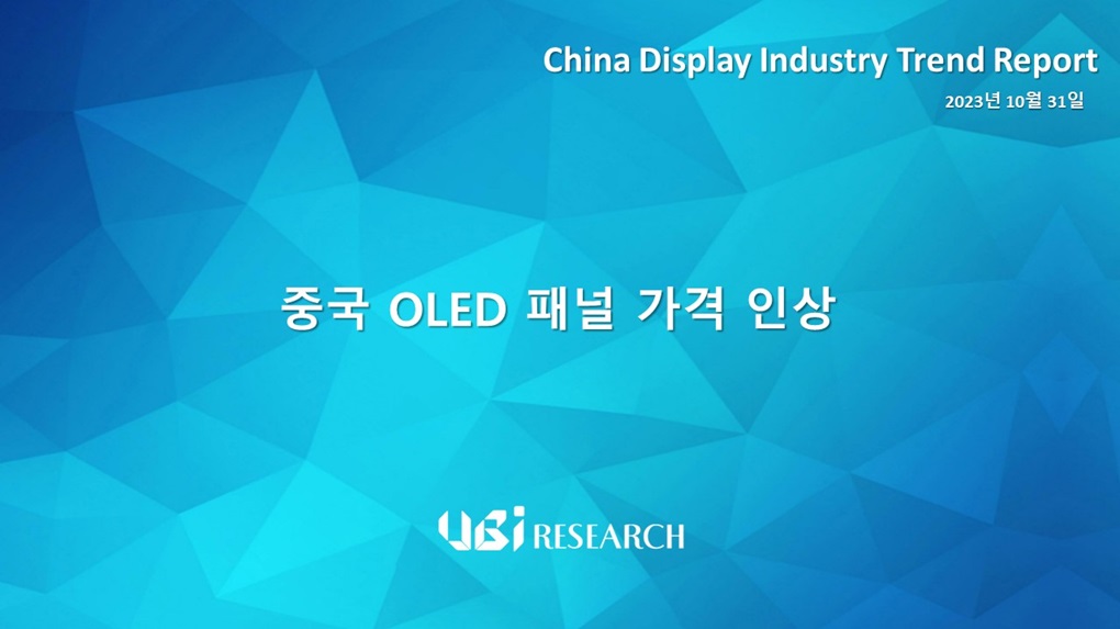 중국 OLED 패널 가격 인상