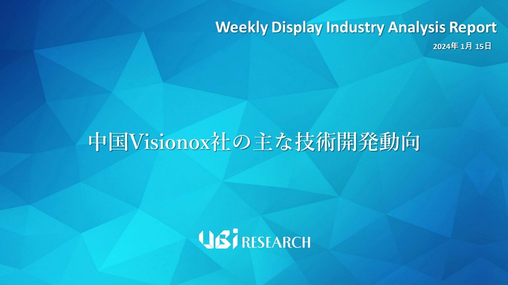 中国Visionox社の主な技術開発動向