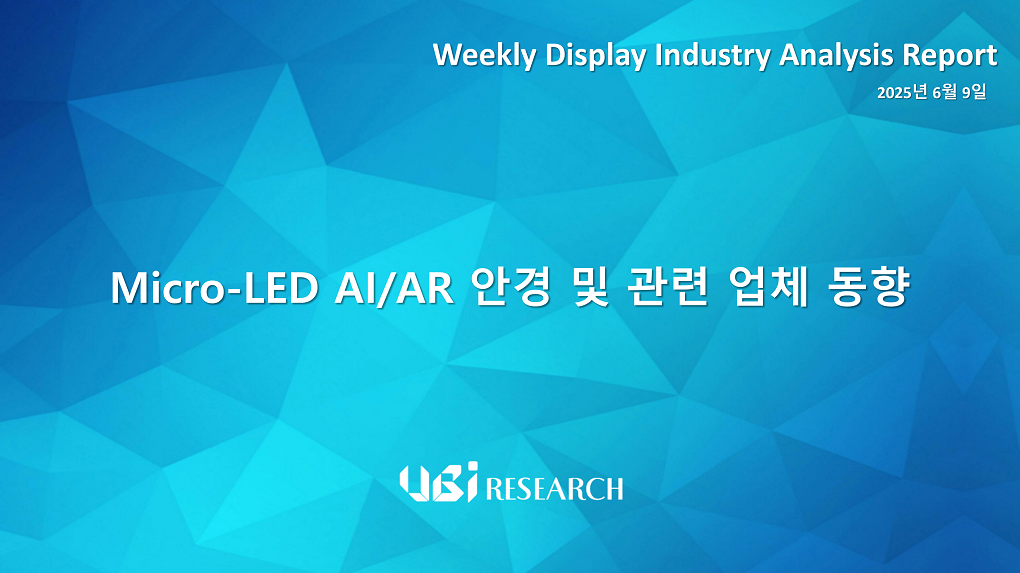 Micro-LED AI/AR 안경 및 관련 업체 동향