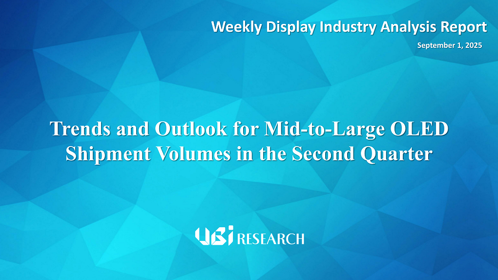 Trends and Outlook for Mid-to-Large OLED  Shipment Volumes in the Second Quarter